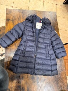 Moncler Kids Navy Hooded Down Puffer Coat